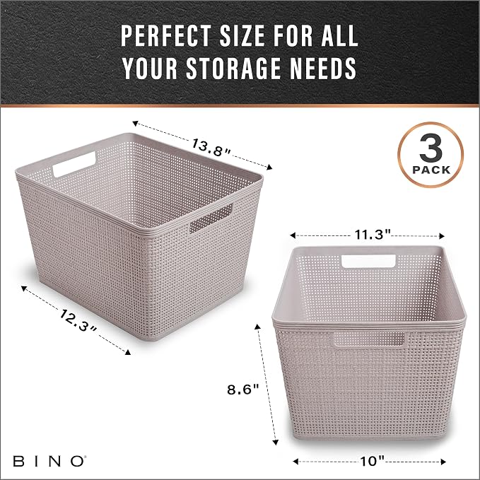 BINO | Woven Plastic Basket | Large, Space - Image 3