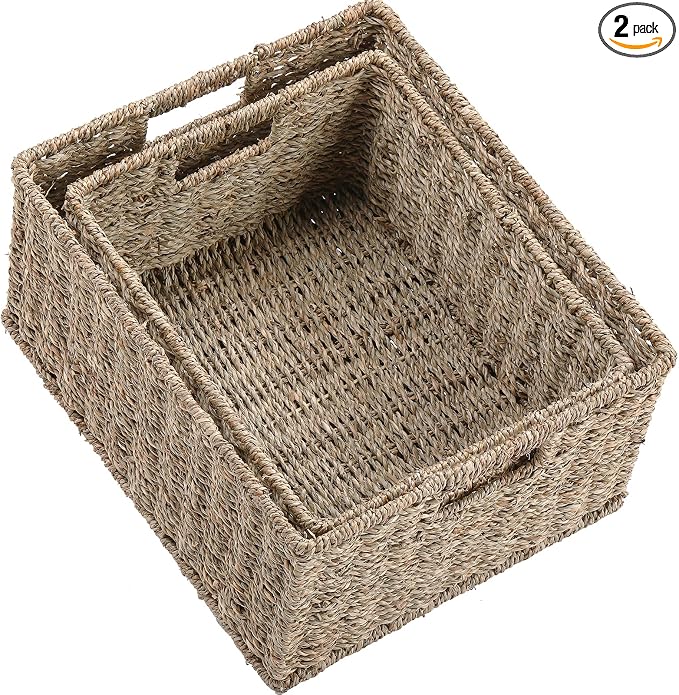 HOONEX Large Wicker Baskets for Storage, Seagrass Baskets by HOONEX