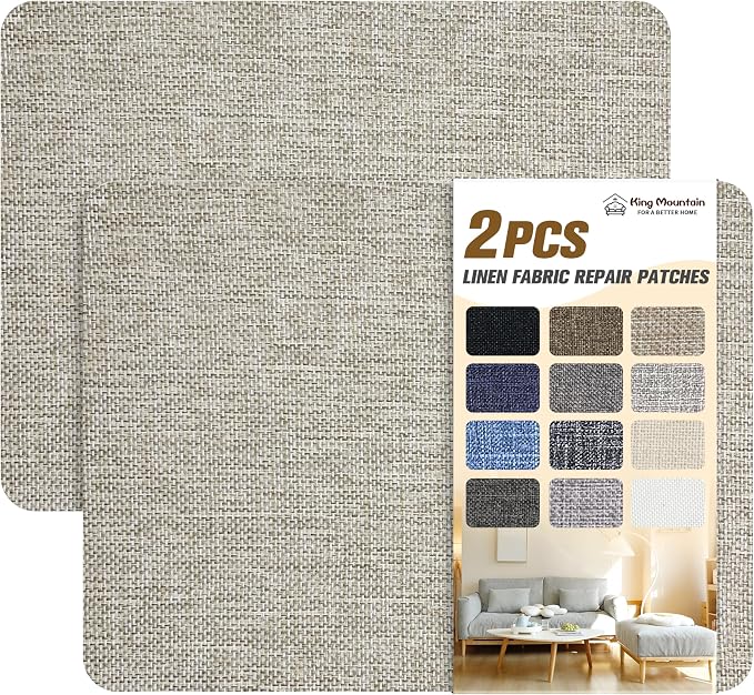 Coarse Linen Repair Patches, Self-Adhesive Linen Fabric Patches, 8X11 inch 2 PCS by ForABetterHomeLife