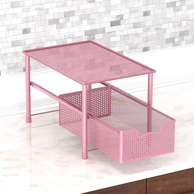Simple Houseware Stackable Under Sink Cabinet Sliding Basket Organizer Drawer - Image 7