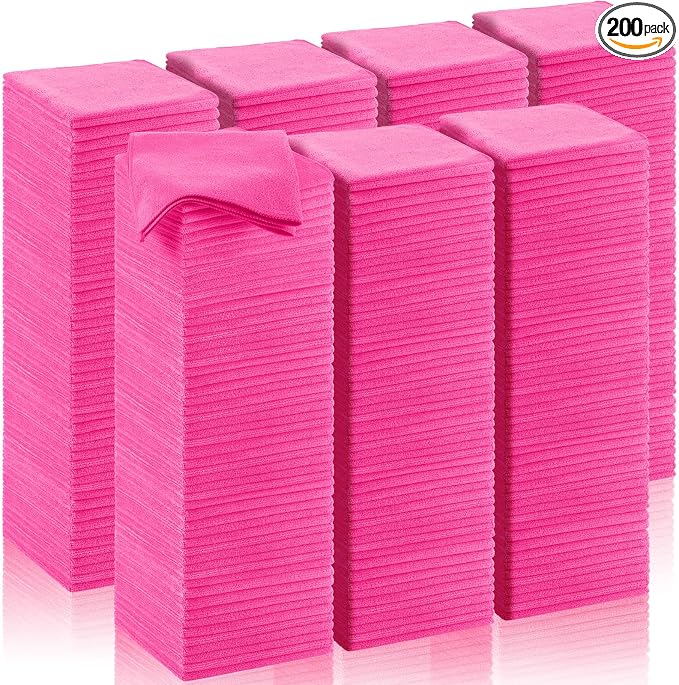 200 Pcs Microfiber Cleaning Cloth 16x16 Inch Microfiber Towels by Oudain