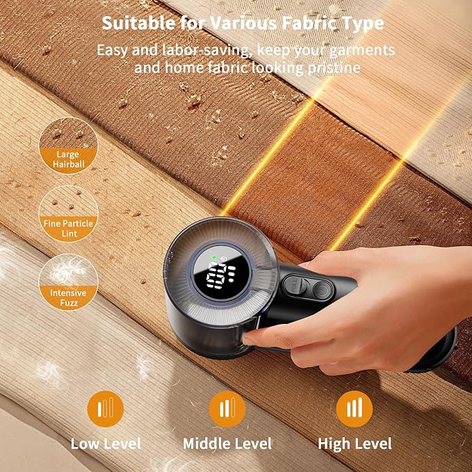 coldSky Electric Fabric Shaver & Lint Remover, Rechargeable Portable 3-Speed - Image 3