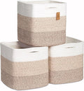 NaturalCozy Storage Cubes 11 Inch Cotton Rope Woven Baskets by NaturalCozy