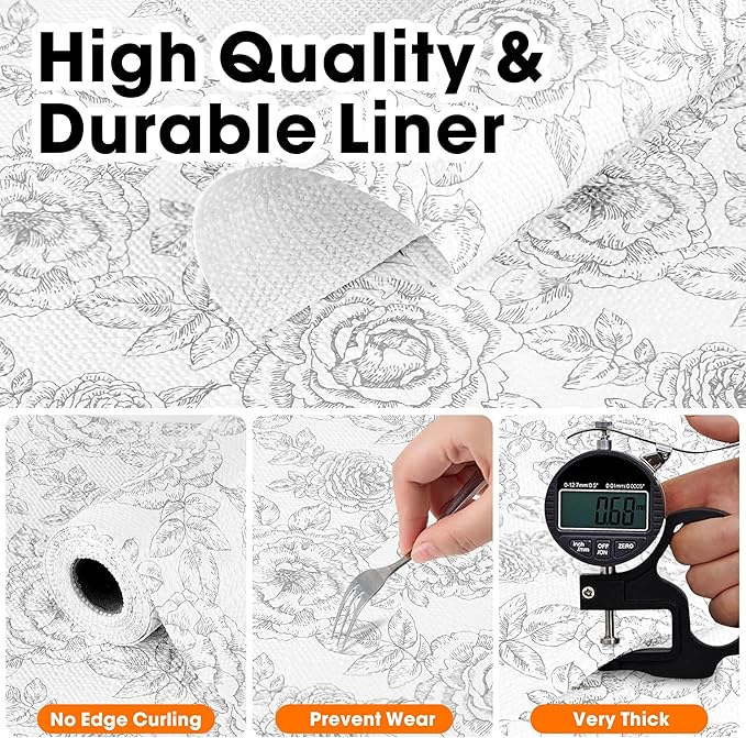 Drawer and Shelf Liner for Kitchen Cabinets Non-Adhesive, Non-Slip Cabinet - Image 5