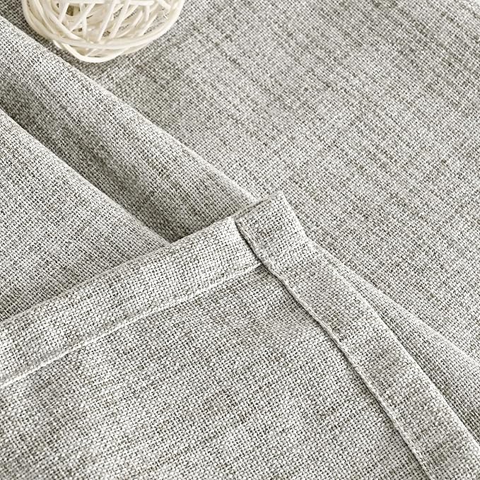 YoungsTex Dark Grey Linen Curtains 63 Inch Length - Image 4