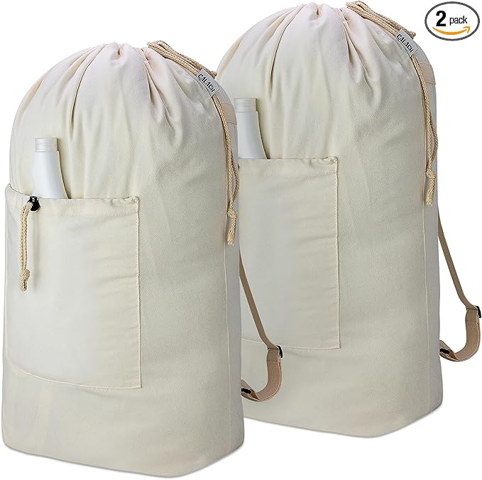 Laundry Bag Backpack, Canvas Laundry Bag by CALACH