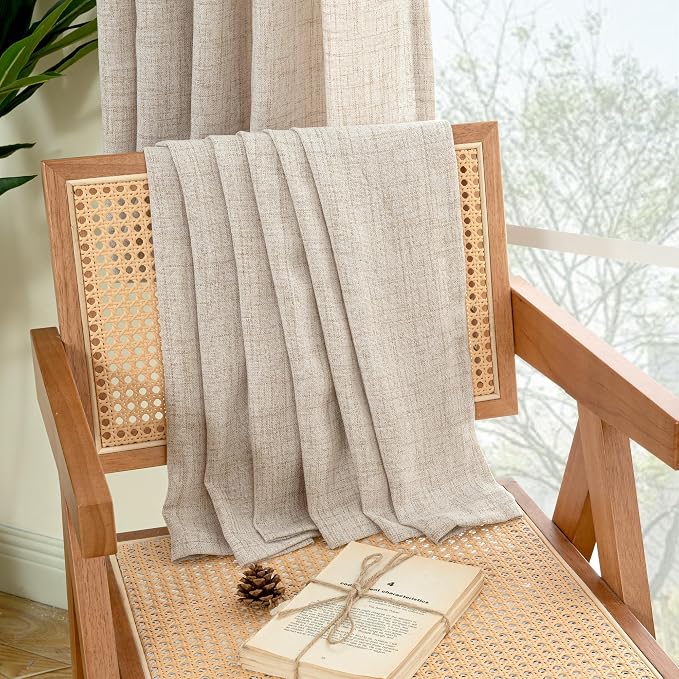 YoungsTex Natural Linen Curtains 45 Inch Length - Image 8