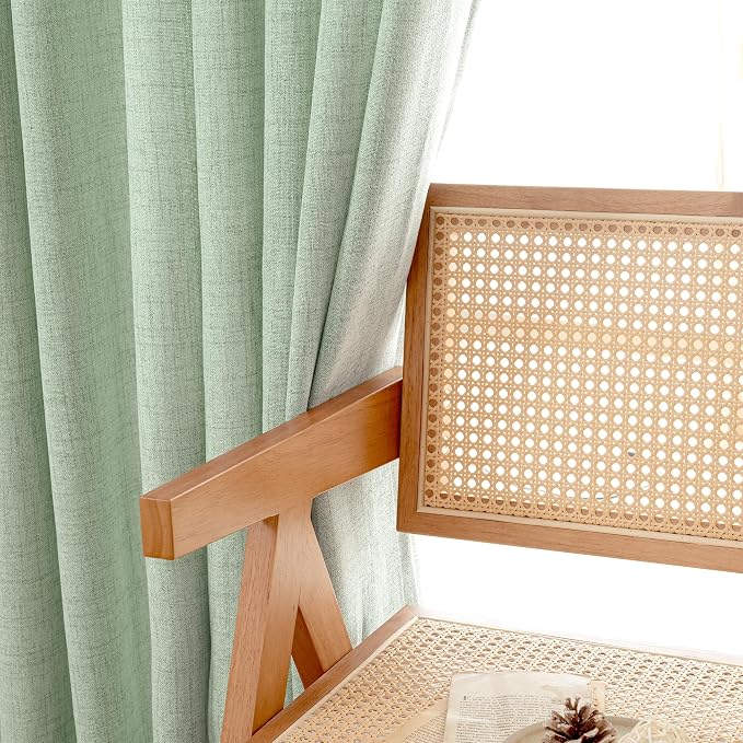 YoungsTex Sage Green Linen Curtains - Image 6