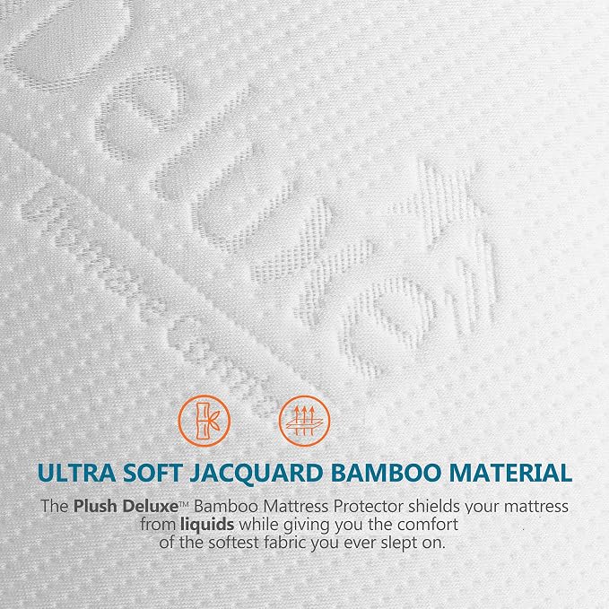 PlushDeluxe Premium Viscose Mattress Protector – Cal-King Size, Waterproof - Image 2