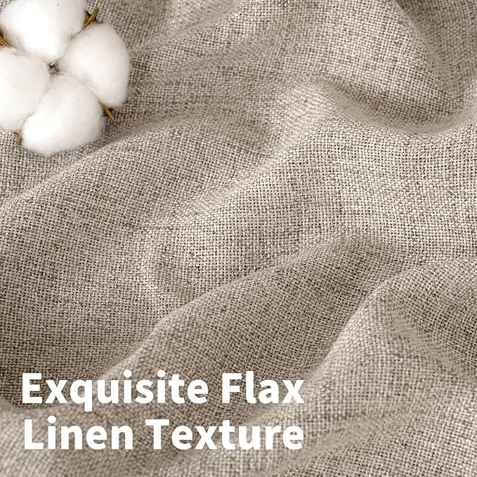 YoungsTex 36 Inch Length Linen Semi Sheer Curtains - Image 4