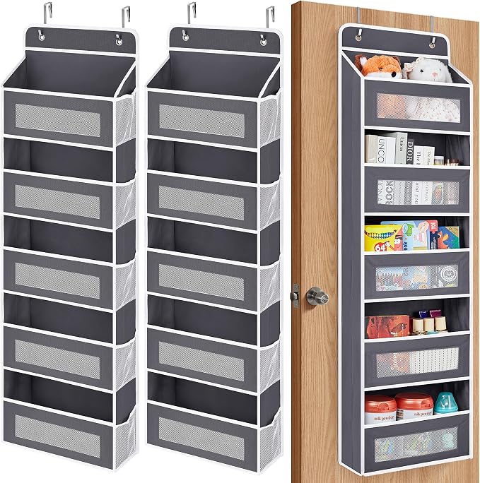 JARLINK 2 Pack Over The Door Organizer, 5 Shelf Door Hanging Organizer by JARLINK