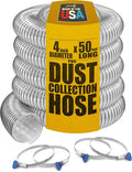 PVC Dust Collection Hose w/4 Thumbscrew Clamps, Puncture Resistant, Carbon by Fulton