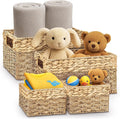 Seagrass and Hyacinth Nesting Wicker Basket, 4 pack, Natural Woven Storage by RUSTICHOMERESOURCES