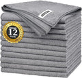 FIXSMITH Grey Microfiber Cleaning Cloth -Pack of 12, Highly Absorbent Cleaning by FIXSMITH