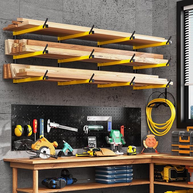 GREENER Lumber Storage Rack Folding Wood Storage Racks Wall-Mounted Metal Racks - Image 7