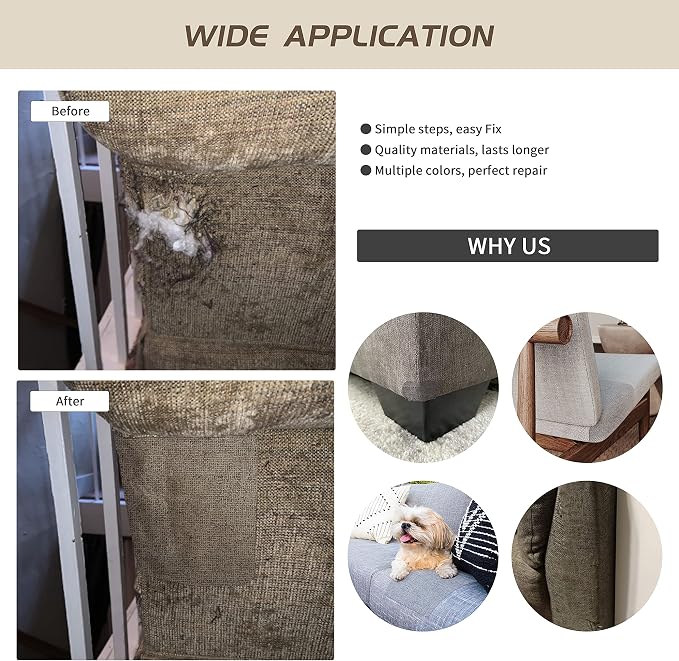 KING MOUNTAIN Fine Linen Repair Patches, Self-Adhesive Linen Fabric Patches - Image 6