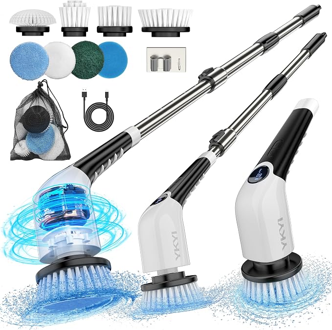YKYI Electric Spin Scrubber, Cordless Cleaning Brush, Shower Cleaning Brush by YKYI