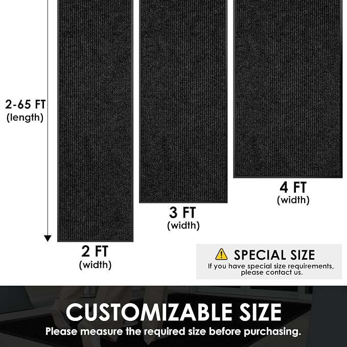 3′ x 22′ Front Door Mat Indoor Outdoor Entrance, Commercial Floor Mat Heavy - Image 2