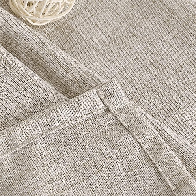 YoungsTex Linen Semi Sheer Curtains 63 Inch Length 2 Panels - Image 7