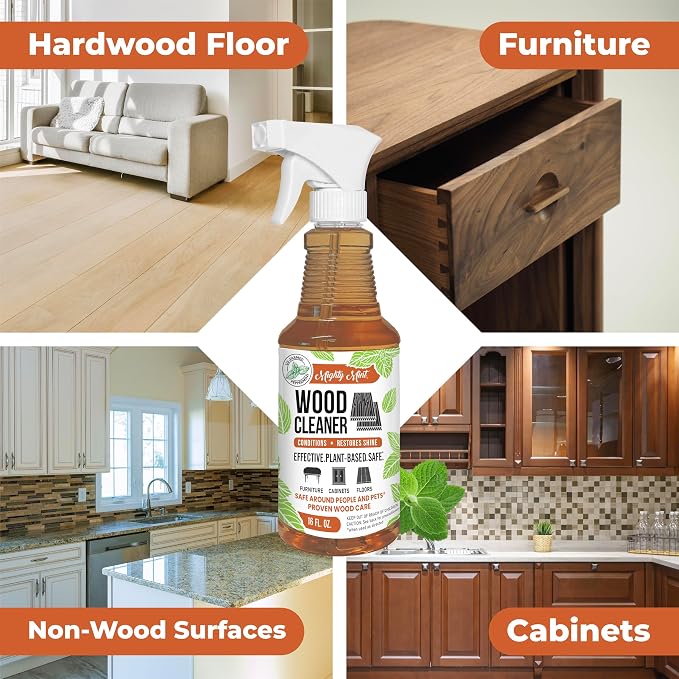 Mighty Mint Wood Cleaner and Conditioner, Spray Cleans and Renews Wood - Image 2