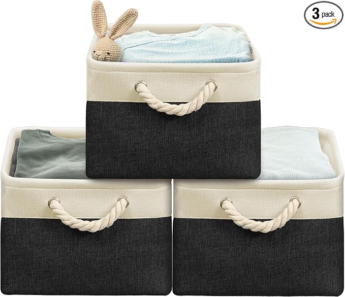 SIMPLE HOUSEWARE Large Fabric Storage Bin, 15.7" x 12" by SimpleHouseware