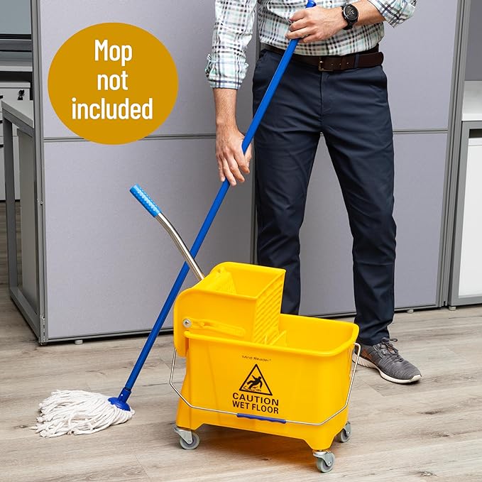 Mind Reader Mop Bucket with Wringer, 22 Qt, Floor Cleaning, 16.25"L x 10.75"W x - Image 3