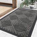 Smiry Front Door Mat Outside Entrance, Heavy Duty Outdoor Indoor Natural Rubber by Smiry