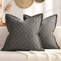 ZWJD Pillow Covers 24x24 Set of 2 Soft Polyester Textured Pillow Covers by ZWJD