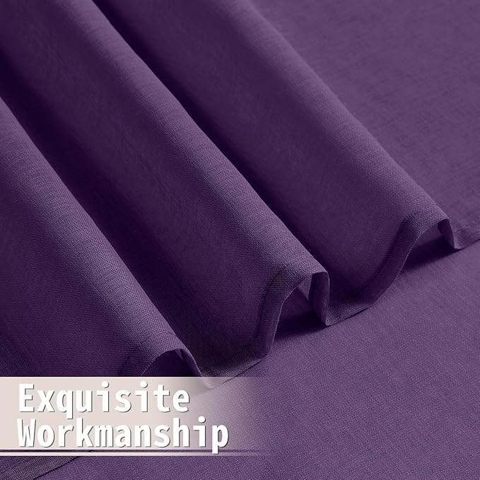 Tollpiz Short Sheer Door Curtains Closet Linen Textured Curtains Sheer Doorway - Image 8