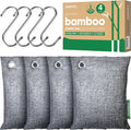 Activated Charcoal Odor Absorber, Large 4x200g w Hooks Nature Odor Eliminator by Innmily