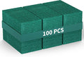 100 Pack Green Scouring Pads 3x4 Inch – Heavy Duty, Non Scratch Scrub Pads Bulk by BayStateImporters