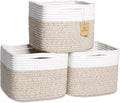 NaturalCozy Storage Cubes 9”x9”x7”Cotton Rope Woven Baskets by NaturalCozy