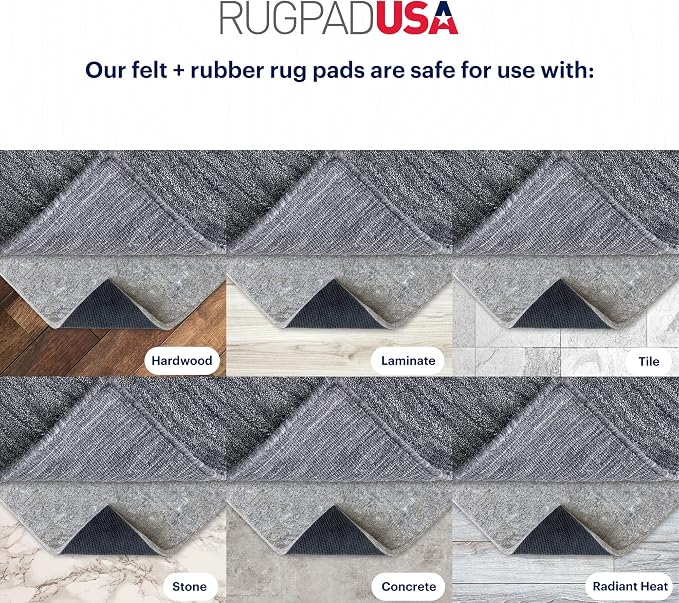 RUGPADUSA - Dual Surface - 8'x12' - 3/8" Thick - Felt + Rubber - Enhanced - Image 5