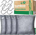 Activated Charcoal Odor Absorber, Large 4x500g w Hooks Nature Odor Eliminator by Innmily