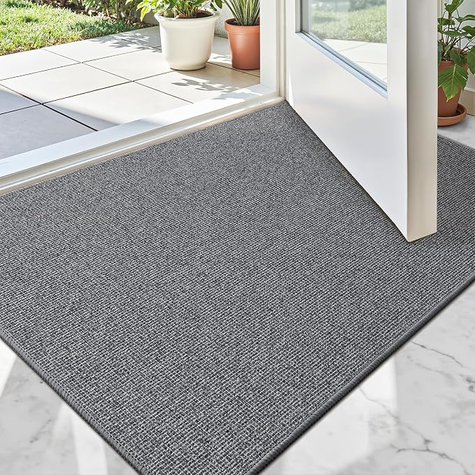 LUMI Indoor Door Mat 17"x30", Ultra Thin Low Profile Non-Slip Doormat by LUMI