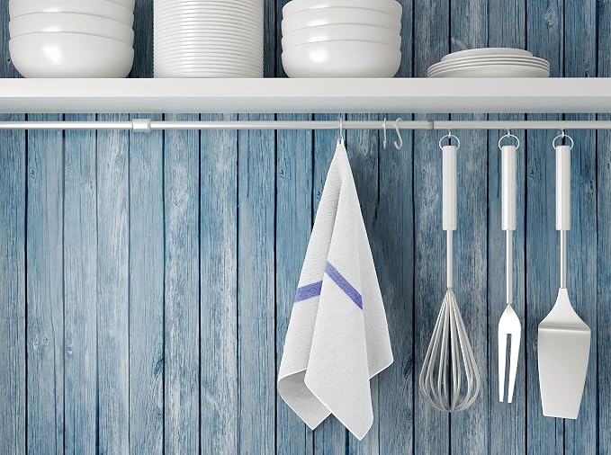 GOLD TEXTILES 60 PC New Cotton Blend White Restaurant Bar Mops Kitchen Towels - Image 5