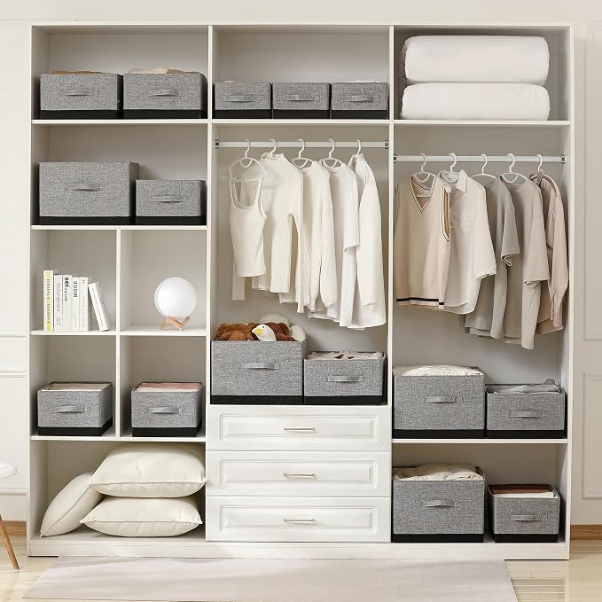 linen closet organizers and storage, 3 Pack Large Storage Baskets, Clothing - Image 5