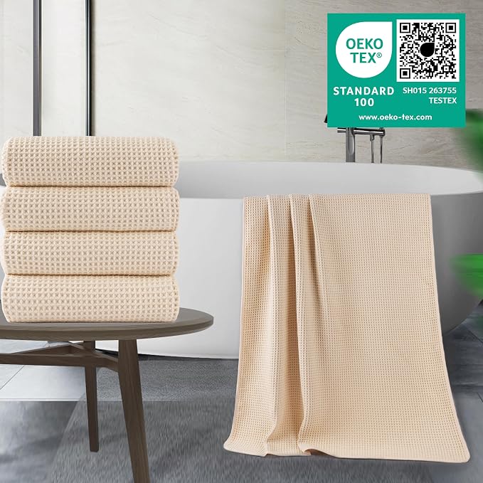 POLYTE Microfiber Oversize Quick Dry Lint Free Bath Towel, 60 x 30 in, 4 Pack - Image 2