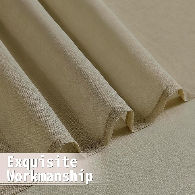 Tollpiz Small Sheer Door Curtain Closet Linen Textured Curtain Sheers Doorway - Image 8