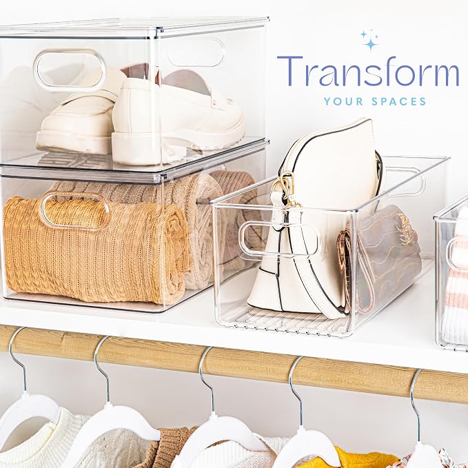Plastic Food Storage 2 Pack Clear Container Bin - Image 5