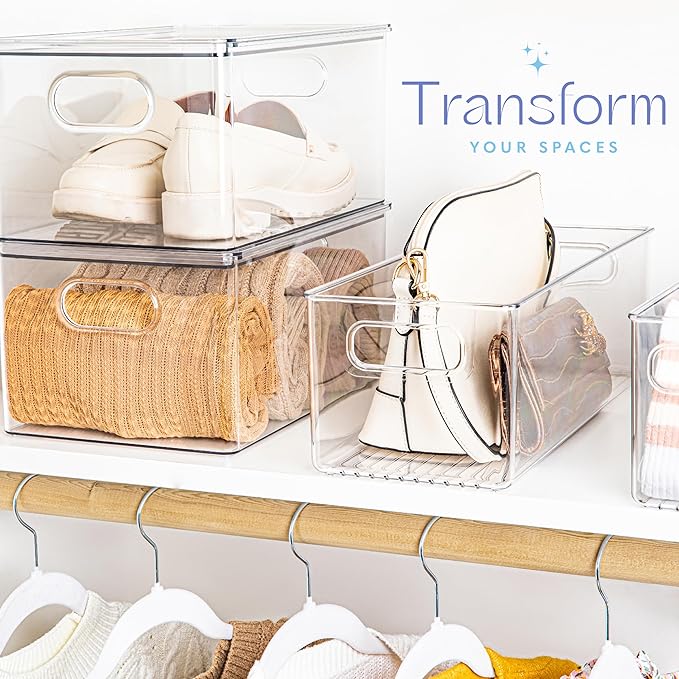 Plastic Food Storage 4 Pack Clear Container Bin - Image 2
