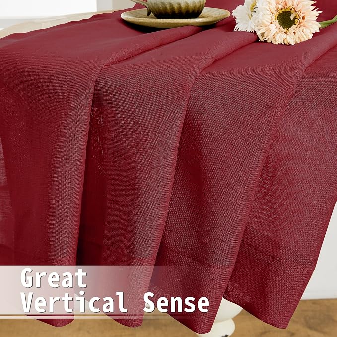Tollpiz Short Sheer Door Curtains Closet Linen Textured Curtains Sheer Doorway - Image 6