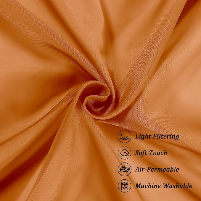 Chyhomenyc Sheer Valances for Windows 2 Pack, Small Window Curtains for Living - Image 8