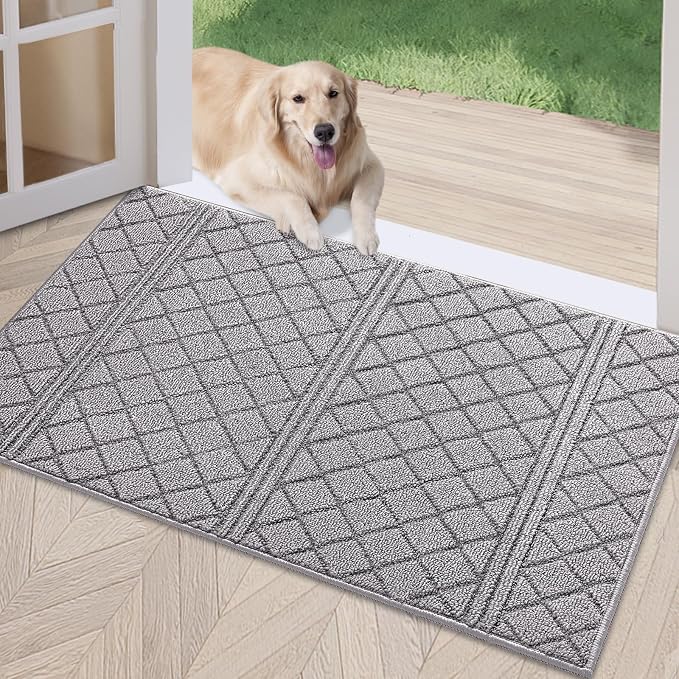 REFETONE Indoor Doormat, Front Back Door Mat 32"x40" Absorbent Rubber Backing by Refetone