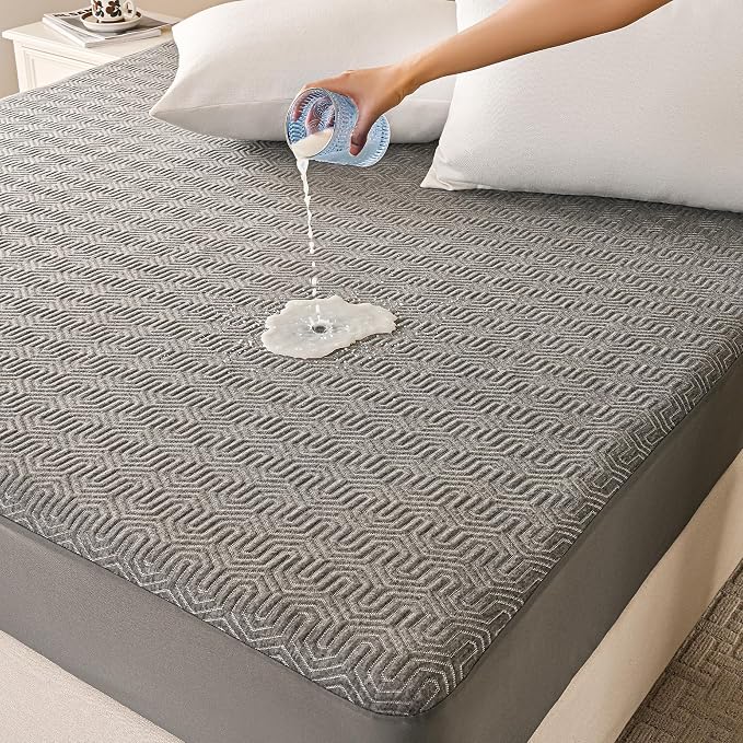 GRT Waterproof Mattress Protector Full, Breathable Bamboo Charcoal Fiber by GRT