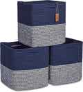 NaturalCozy Storage Cubes 11 Inch Cotton Rope Woven Baskets by NaturalCozy
