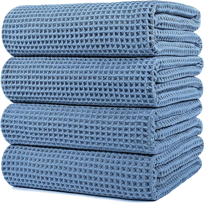 POLYTE Microfiber Oversize Quick Dry Lint Free Bath Towel, 60 x 30 in, 4 Pack by Polyte