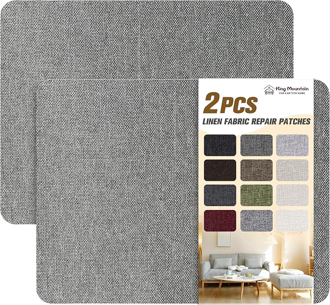 KING MOUNTAIN Coarse Linen Repair Patches, Self-Adhesive Linen Fabric Patches by ForABetterHomeLife