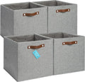 OrganiHaus 13x13 Cube Fabric Storage Bins Set of 4, Fabric Storage Cubes w/ by OrganiHaus